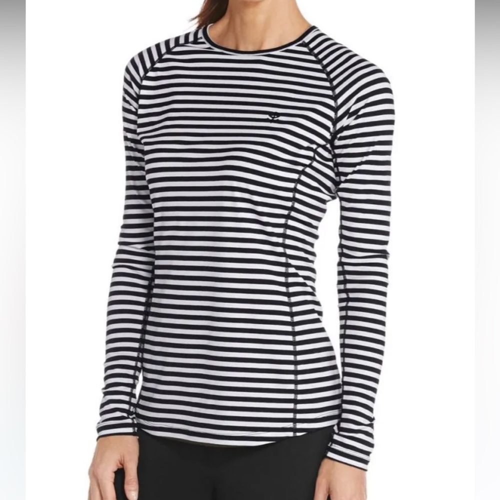 Coolibar Plus 2XL Rash Guard UPF 50+ Hightide Long Sleeve Swim Shirt Stripe